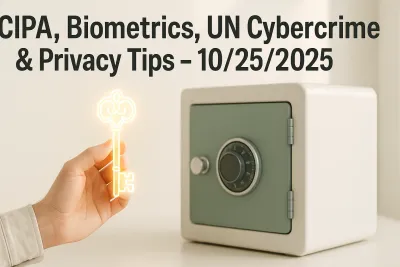 CIPA, Biometrics, UN Cybercrime & Privacy Tips – 10/25/2025