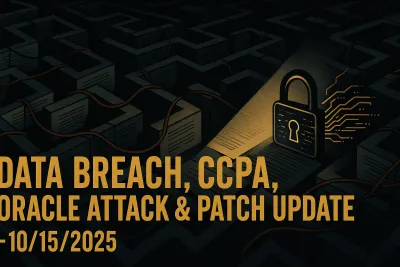 Data Breach, CCPA, Oracle Attack & Patch Update – 10/15/2025