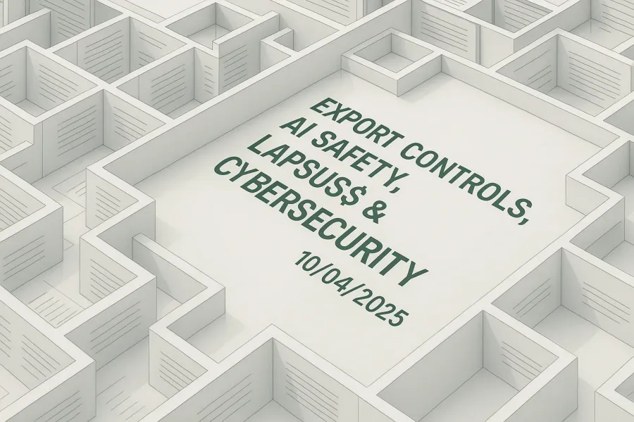 Export Controls, AI Safety, Lapsus$ & Cybersecurity – 10/04/2025