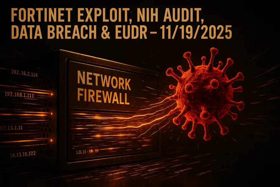 Fortinet Exploit, NIH Audit, Data Breach & EUDR – 11/19/2025