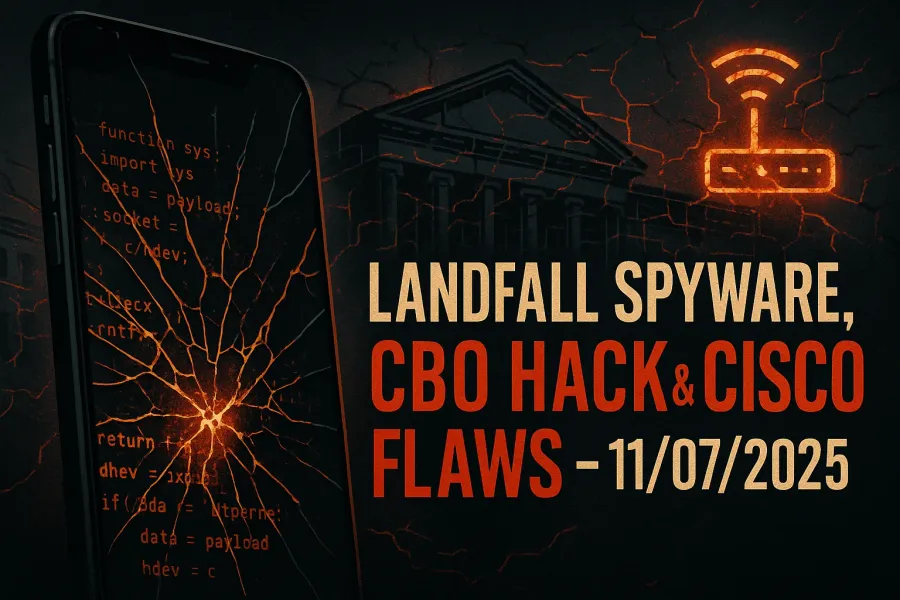 Landfall Spyware, CBO Hack & Cisco Flaws – 11/07/2025