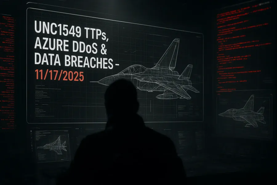 UNC1549 TTPs, Azure DDoS & Data Breaches – 11/17/2025