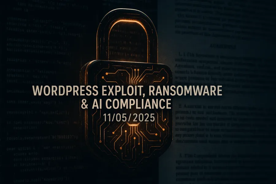 WordPress Exploit, Ransomware & AI Compliance – 11/05/2025