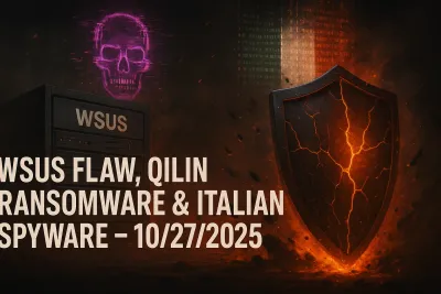 WSUS Flaw, Qilin Ransomware & Italian Spyware – 10/27/2025